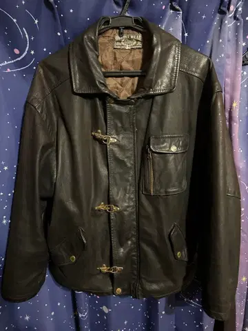 파이어맨 자켓 가죽 다크 브라운