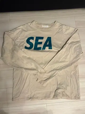 윈드앤씨 로고 롱T 베이지 x 그린