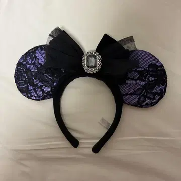 미니 마우스풍 머리띠 블랙과 보라색