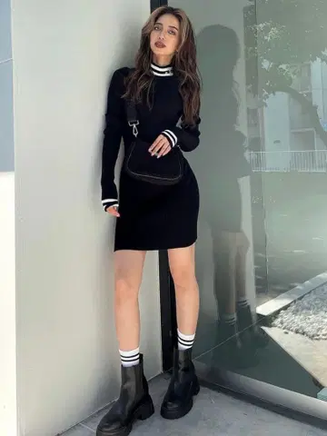 GYDA 트랙 밑창 부츠 블랙