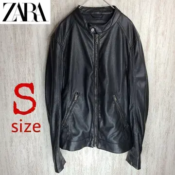 자라맨 가죽 자켓 심플 캐주얼 라이더 집업 S