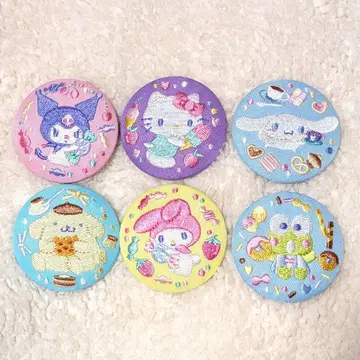 자수 디자인 산리오 핀 배지 6개 세트