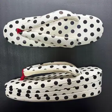 특가 고급 조리 저반발 3단 밑창 도트 무늬 앞코 빨간색