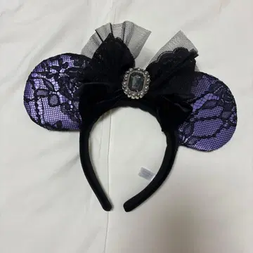 미니 마우스풍 머리띠 블랙과 보라색