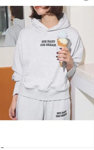 BIG BABY ICE CREAM 로고 후디 SLOBE IENA