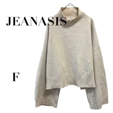 지나시스 하이넥 니트 루즈 실루엣 베이지 프리 무지 가을/겨울