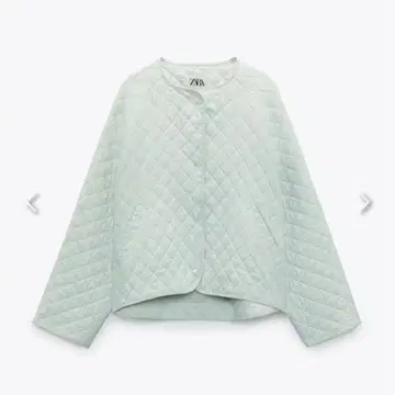 ZARA 민트 그린 퀼팅 자켓