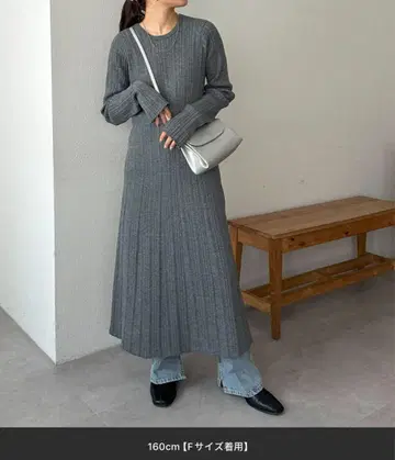 베스트 포함 랜덤 리브 니트 원피스