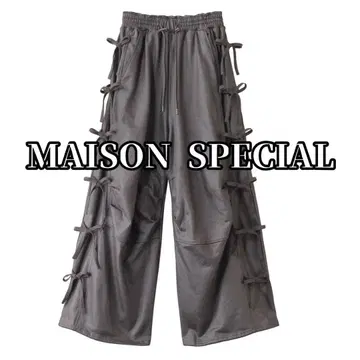 MAISON SPECIAL 사이드 리본 맨투맨 팬츠 36