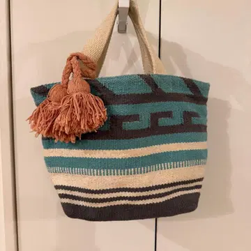 BEAMS 스트라이프 디자인 토트백 중형