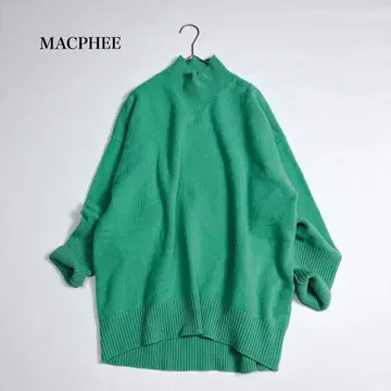 새상품급 맥피 라무 캐시미어 하이넥 니트 그린 투모로우랜드 S