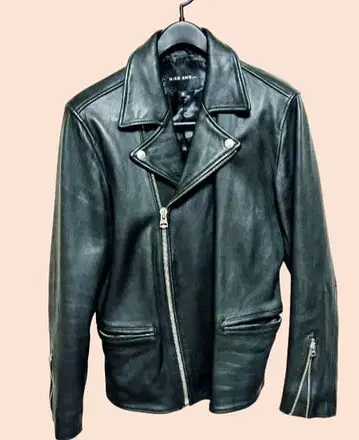 [ 부드러운 촉감 ] 더블 라이더 자켓 램 가죽 블랙 [ 새상품급 ]