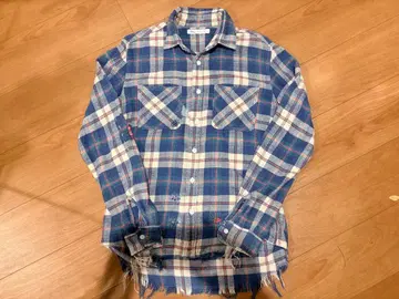 론 헤르만 데미지 가공 리메이크 리페어 플란넬 체크 셔츠