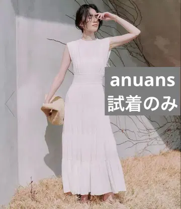 anuans 개더 티어드 컷 원피스 화이트 F 프리 사이즈