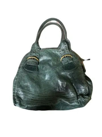 다크 그린 가죽 핸드백