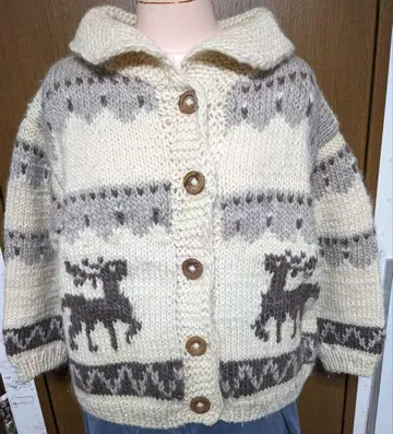 울 혼방 사슴 패턴 자켓