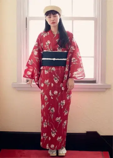 KIMONO by NADESHIKO 프레타 유카타 튤립 빨간색