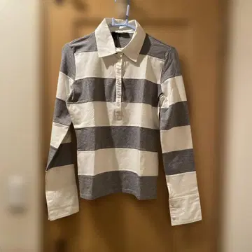 Maxmar 긴팔 피케 셔츠 보더