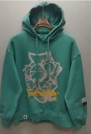 풀오버 후드티 민트 그린 / 프린트