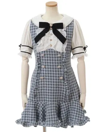 lizlisa 하운드투스 체크 자카드 원피스