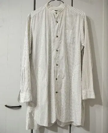 FRAPBOIS 하프 스트라이프 롱 셔츠