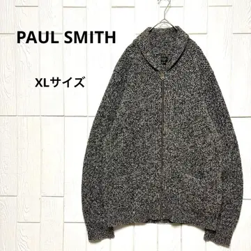새상품급 PAUL SMITH 니트 블루종 숄카라 집업 XL