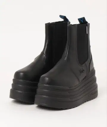 통굽 사이드 고어 부츠 블랙