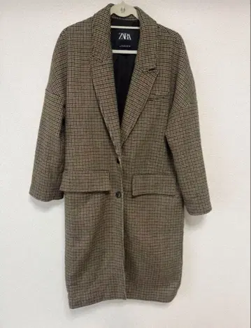 ZARA 체크 체스터 코트