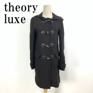 LA8612 띠어리 럭스 더플 코트 짙은 갈색 울 100% 38