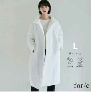 for/c 축열 보온 발수 충전솜 오버 사이즈 코트 에크루 L