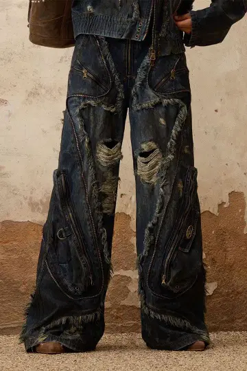 Personsoul Aliens Dirty Ripped Denims