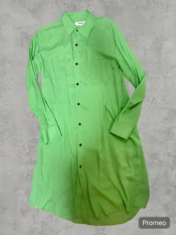 sulvam 그린 긴팔 롱 셔츠 그린