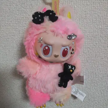 핑크 귀 달린 봉제 인형 본체