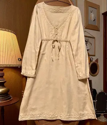 70s 80s 구제 의류 프랑스 유럽 앤티크 빈티지 자수 원피스