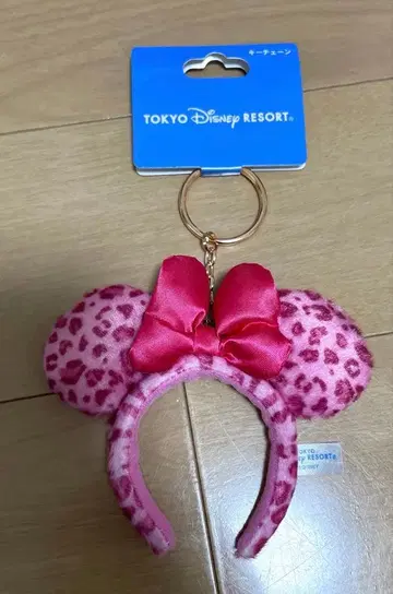 디즈니 리조트 미니 키체인 레오파드 무늬 머리띠