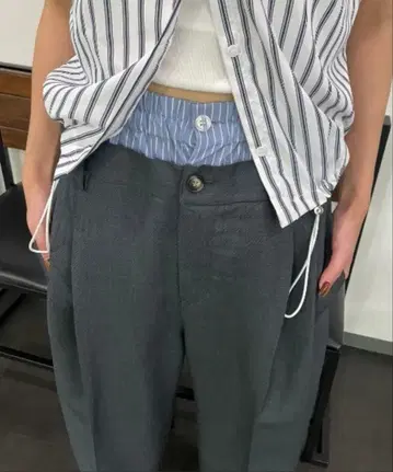 [택 포함 새상품] AIC. 더블 허리 루즈 슬랙스 팬츠