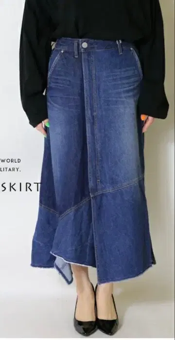 antgauge (안트게이지) 데님 아지메 스커트 여성용