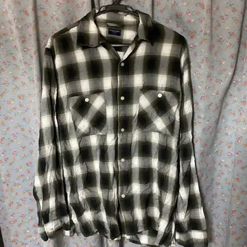 백넘버 옴브레 체크 셔츠