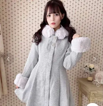 ROJITA 백리본 후디 코트 그레이