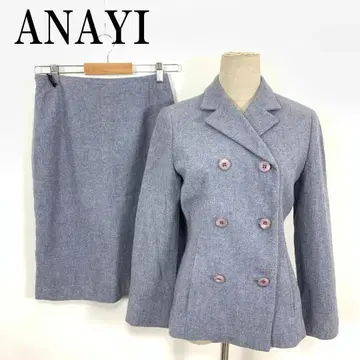 LA8625 ANAYI 아나이 스커트 수트 블루 울 나일론 38