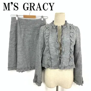 LA8630 엠즈 그레이시 스커트 수트 그레이 울 100% 38