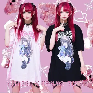 TRAVAS TOKYO 유이 미스 콜라보 지뢰 서브컬쳐 반팔 2점 SET