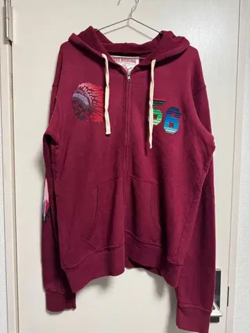 트루릴리젼 M 버건디 지퍼 후드티