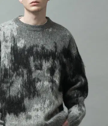 SLICK 샤기 모헤어 풀오버 (아브스트랙트) 헤더 그레이