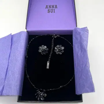 ANNA SUI 블랙 목걸이 귀찌 세트