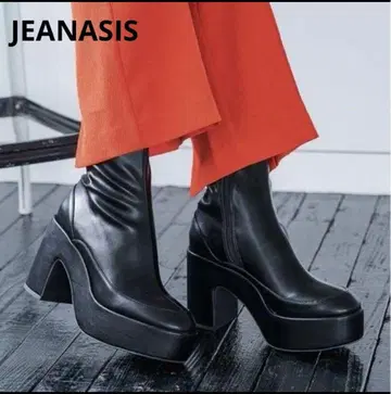 JEANASIS 지나시스 플랫폼 스트레치 부츠 블랙
