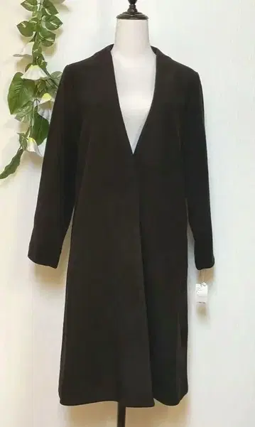 택 포함 새상품 M 블랙 노카라 롱 코트