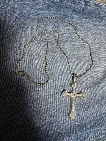 빈티지 실버 십자가 크로스 목걸이