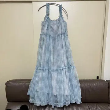 merry jenny 깅엄 시어 티어드 원피스