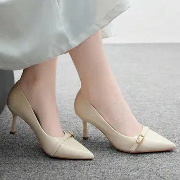 베이지 스틸레토 하이힐 CN38